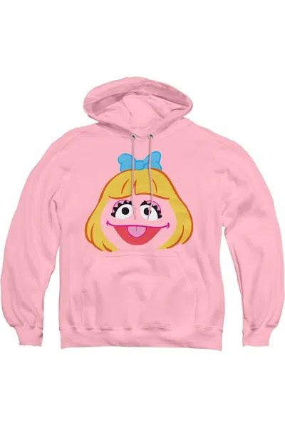 Gildan Sesame Street Prairie Dawn Face Adult Pull Over Hoodie In Pink