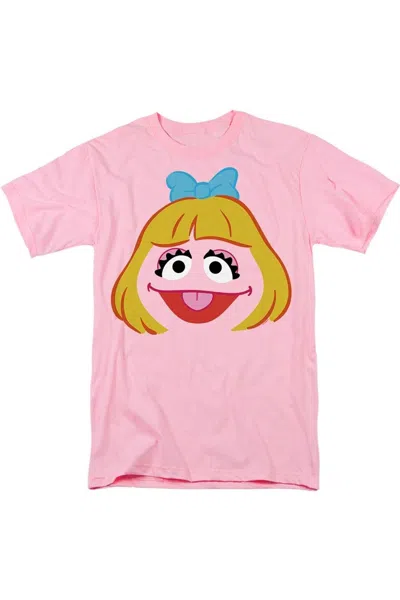 Gildan Sesame Street Prairie Dawn Face Short Sleeve Adult Tee / T-shirt In Pink