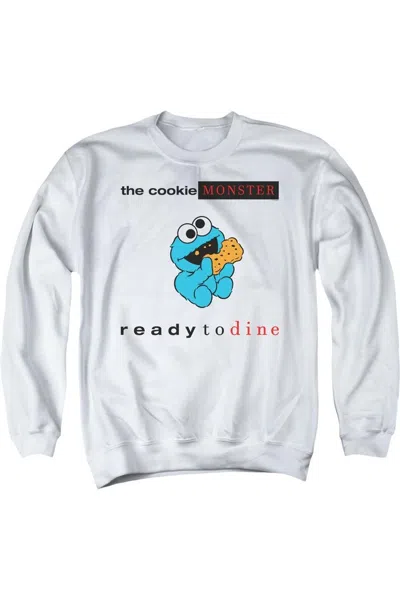 Gildan Sesame Street Ready To Dine Adult Crewneck Sweatshirt In White