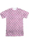 Gildan Sesame Street Simple Abby Pattern Short Sleeve Adult Poly Crew T-shirt In White