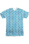 Gildan Sesame Street Simple Cookie Pattern Short Sleeve Adult Poly Crew T-shirt In White
