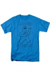Gildan Sesame Street Simple Cookie Short Sleeve Adult Tee / T-shirt In Blue