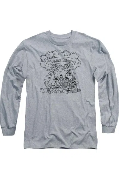 Gildan Sesame Street Simple Street Long Sleeve Adult Tee / T-shirt In Multi