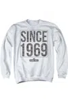 Gildan Sesame Street Since 1969 Pattern Adult Crewneck Sweatshirt In White