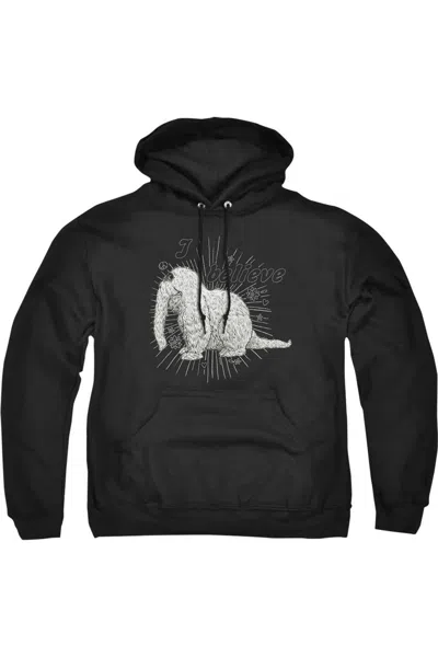 Gildan Sesame Street Snuffleupagus I Believe Adult Pull Over Hoodie In Black