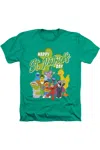 Gildan Sesame Street St. Patrick´s Day Big Bird Elmo Cookie Monster Adult Heather T-shirt In Green