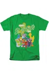 Gildan Sesame Street St. Patrick´s Day Big Bird Elmo Cookie Monster Short Sleeve Adult Tee / T-shirt In Green