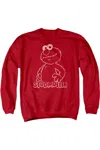 Gildan Sesame Street Studmuffin Adult Crewneck Sweatshirt In Red