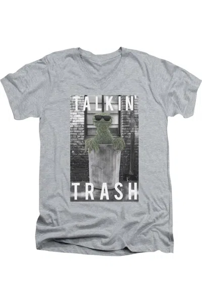 Gildan Sesame Street Talkin Trash Short Sleeve Adult V Neck Premium Cotton Tee / T-shirt In Multi
