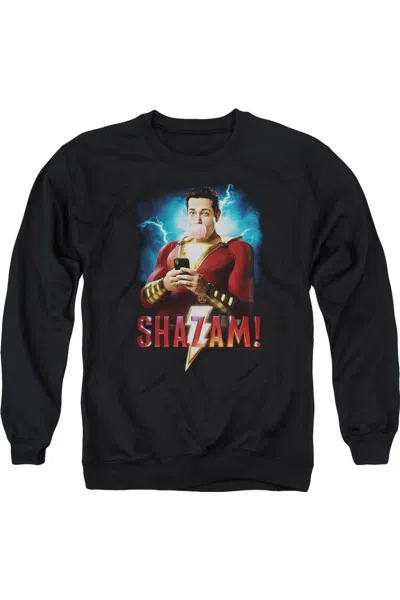 Gildan Shazam Movie Blowing Up Adult Crewneck Sweatshirt In Black