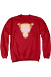 Gildan Shazam Movie Bolt Adult Crewneck Sweatshirt In Red