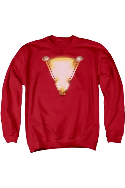 Gildan Shazam Movie Bolt Adult Crewneck Sweatshirt In Red