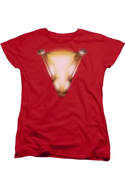 Gildan Shazam Movie Bolt Short Sleeve Women´s Tee / T-shirt In Red