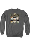 Gildan Shazam Movie Chibi Group Adult Crewneck Sweatshirt In Pink