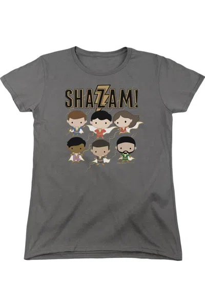 Gildan Shazam Movie Chibi Group Short Sleeve Women´s Tee / T-shirt In Gray