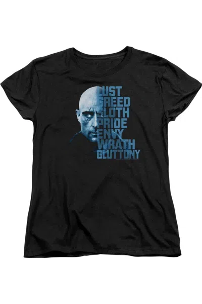 Gildan Shazam Movie Evil Sivana Short Sleeve Women´s Tee / T-shirt In Black