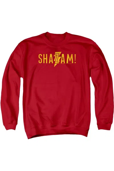 Gildan Shazam Movie Flat Logo Adult Crewneck Sweatshirt In Red