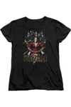Gildan Shazam Movie Group Of Heroes Short Sleeve Women´s Tee / T-shirt In Black