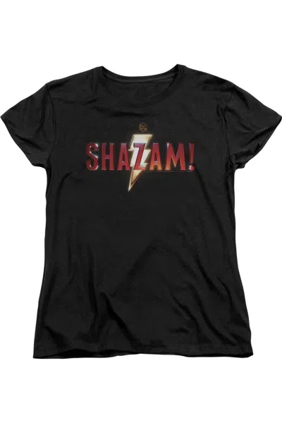Gildan Shazam Movie Shazam Logo Short Sleeve Women´s Tee / T-shirt In Black