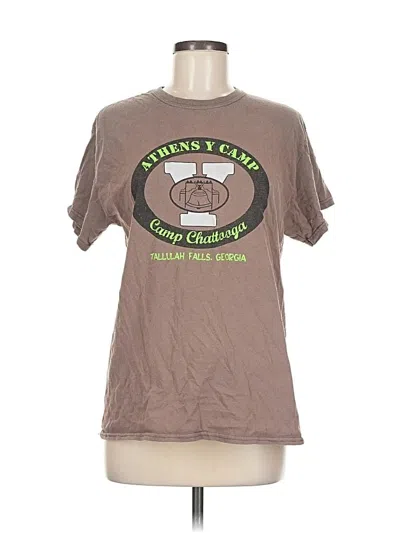 Pre-owned Gildan Short Sleeve T-shirt In Brown