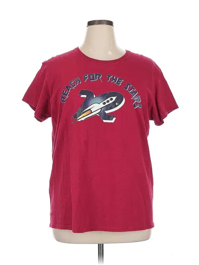 Pre-owned Gildan Short Sleeve T-shirt In Burgundy