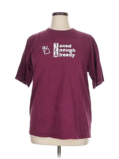 Pre-owned Gildan Short Sleeve T-shirt In Burgundy