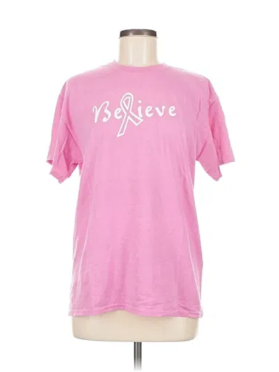 Pre-owned Gildan Short Sleeve T-shirt In Pink