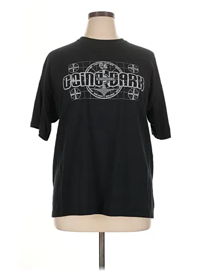 Pre-owned Gildan Short Sleeve Top Black Crew Neck Tops