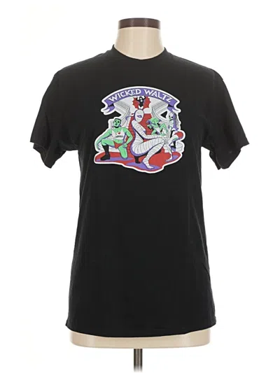 Pre-owned Gildan Short Sleeve Top Black Crew Neck Tops