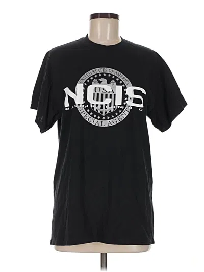 Pre-owned Gildan Short Sleeve Top Black Crew Neck Tops