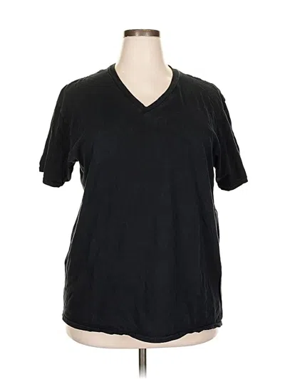 Pre-owned Gildan Short Sleeve Top Black V Neck Tops