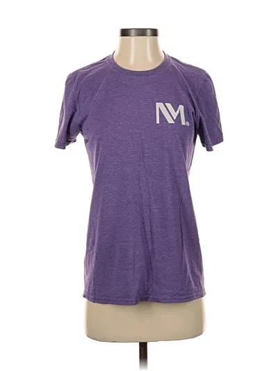 Pre-owned Gildan Short Sleeve Top Purple Crew Neck Tops