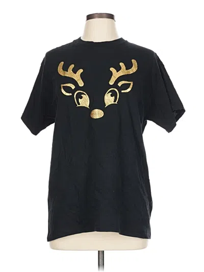 Pre-owned Gildan Short Sleeve T-shirt In Black