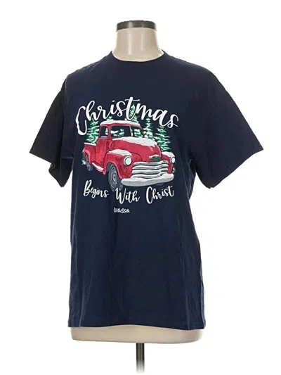 Pre-owned Gildan Short Sleeve T-shirt In Blue