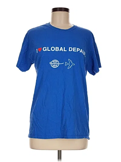 Pre-owned Gildan Short Sleeve T-shirt In Blue
