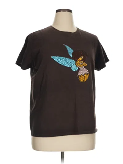 Pre-owned Gildan Short Sleeve T-shirt In Brown
