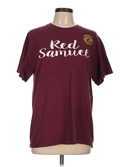 Pre-owned Gildan Short Sleeve T-shirt In Burgundy