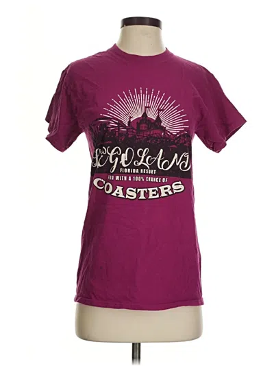 Pre-owned Gildan Short Sleeve T-shirt In Burgundy