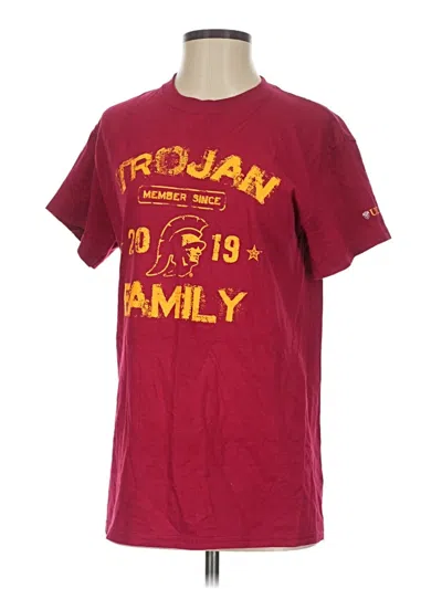 Pre-owned Gildan Short Sleeve T-shirt In Burgundy