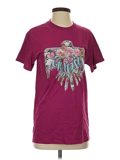 Pre-owned Gildan Short Sleeve T-shirt In Burgundy