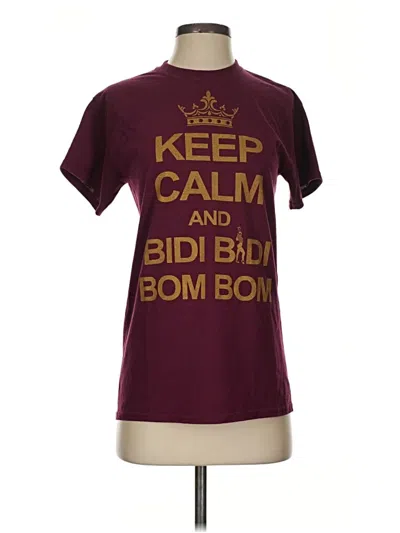 Pre-owned Gildan Short Sleeve T-shirt In Burgundy