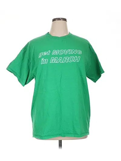 Pre-owned Gildan Short Sleeve T-shirt In Green