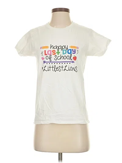 Pre-owned Gildan Short Sleeve T-shirt In Ivory