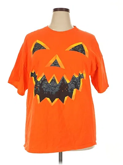 Pre-owned Gildan Short Sleeve T-shirt In Orange