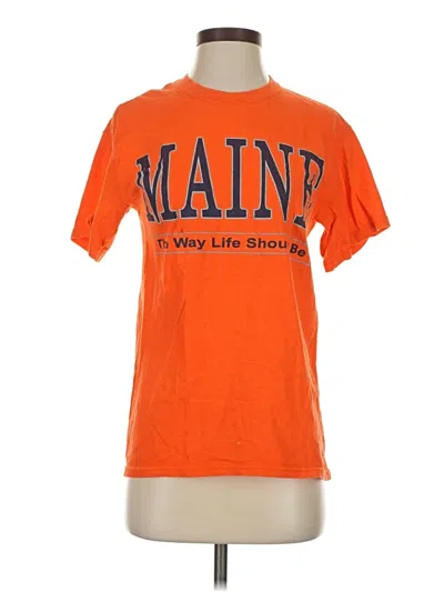 Pre-owned Gildan Short Sleeve T-shirt In Orange