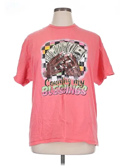 Pre-owned Gildan Short Sleeve T-shirt In Pink