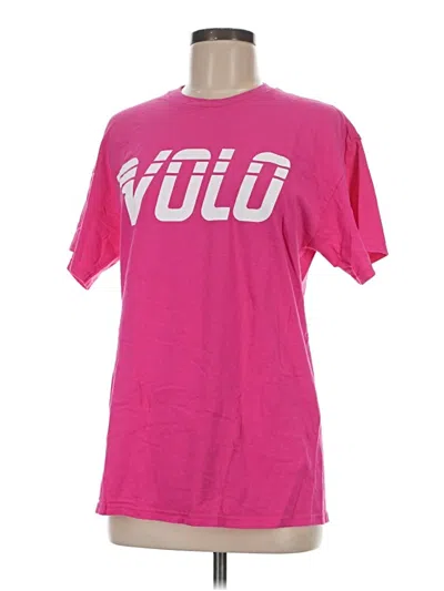 Pre-owned Gildan Short Sleeve T-shirt In Pink