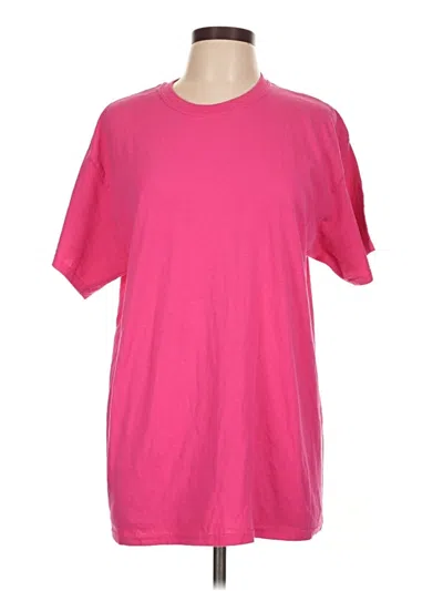Pre-owned Gildan Short Sleeve T-shirt In Pink
