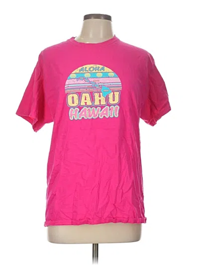 Pre-owned Gildan Short Sleeve T-shirt In Pink