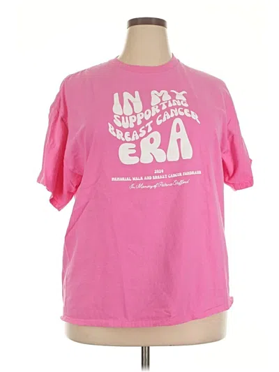 Pre-owned Gildan Short Sleeve T-shirt In Pink